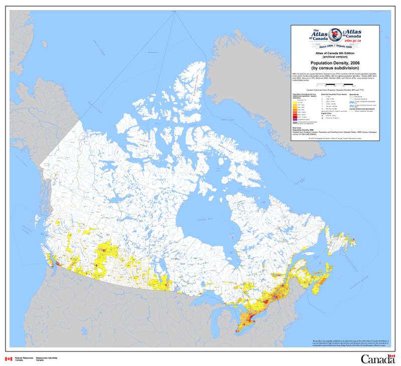 Illustration for article titled Canada is Really Big, but Not Empty